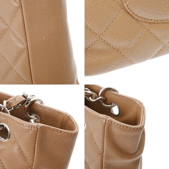 CHANEL PST Petite Tote Beige A20994 Women's Caviar Skin Bag - Picture 7 of 10